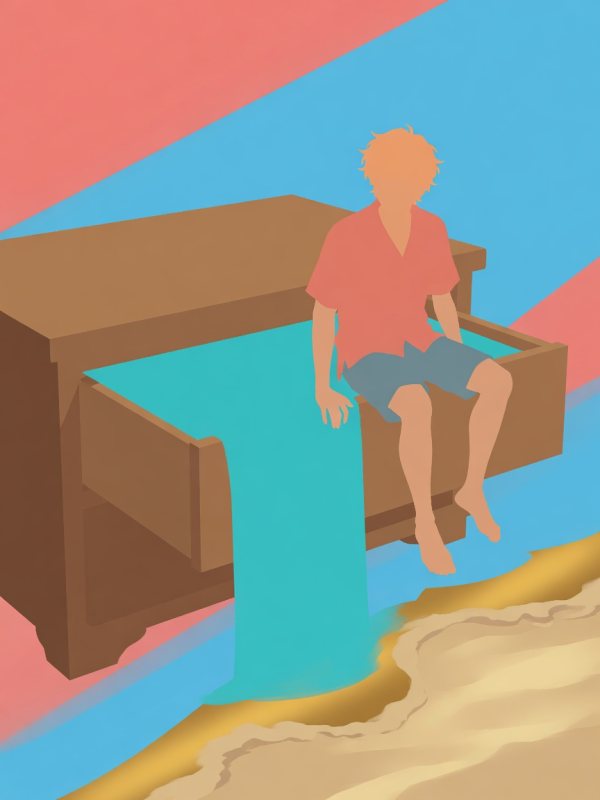 모래빛과 하늘색의 색면 배분을 정리한 컬러 스크립트